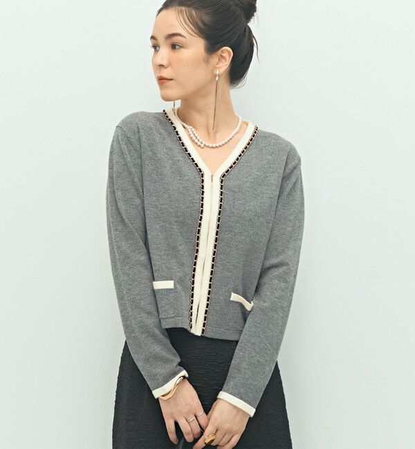 NOLLEY'S「チェーンブレードVネックカーディガン」|カーディガン|