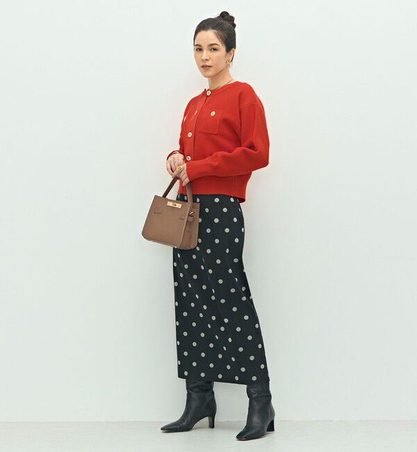 NOLLEY'S「ウォッシャブルストレッチドットジャガードタイトスカート」|タイト|