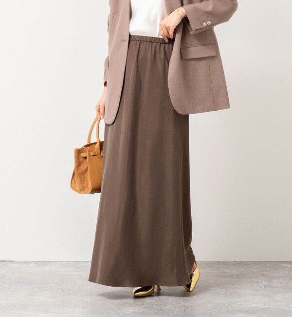 NOLLEY'S sophi「《セットアップ対応》ウォッシャブルフィブリルサテンナロースカート」|スカート|