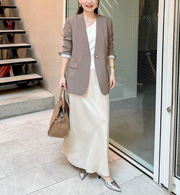 NOLLEY'S sophi「《セットアップ対応》ウォッシャブルフィブリルサテンナロースカート」|スカート|