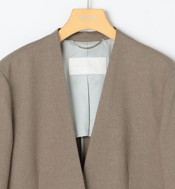 NOLLEY'S sophi「【WEB STAFF守屋☆別注】《セットアップ対応》ウォッシャブルソフトシャンブレーノーカラージャケット」|ノーカラージャケット|