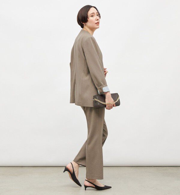 NOLLEY'S sophi「【WEB STAFF守屋☆別注】《セットアップ対応》ウォッシャブルソフトシャンブレーノーカラージャケット」|ノーカラージャケット|