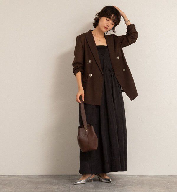 MAQWEL「【追加】【MAQWEL/マクウェル】ソフトタフタワンピース」|ワンピース|