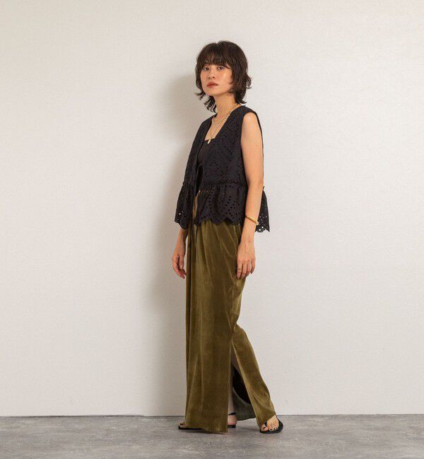 MAQWEL「【MAQWEL/マクウェル】ウォッシャブルベロアロングスカート」|スカート|