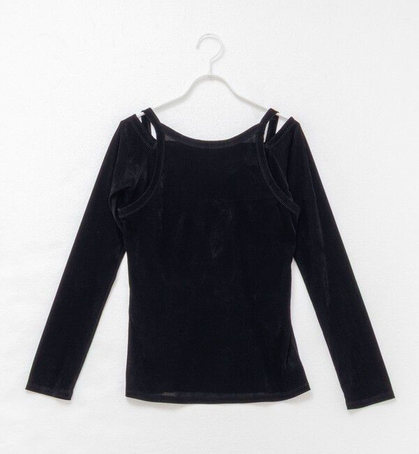 MAQWEL「【MAQWEL/マクウェル】ウォッシャブルベロアレイヤードトップス」|Tシャツ・カットソー|