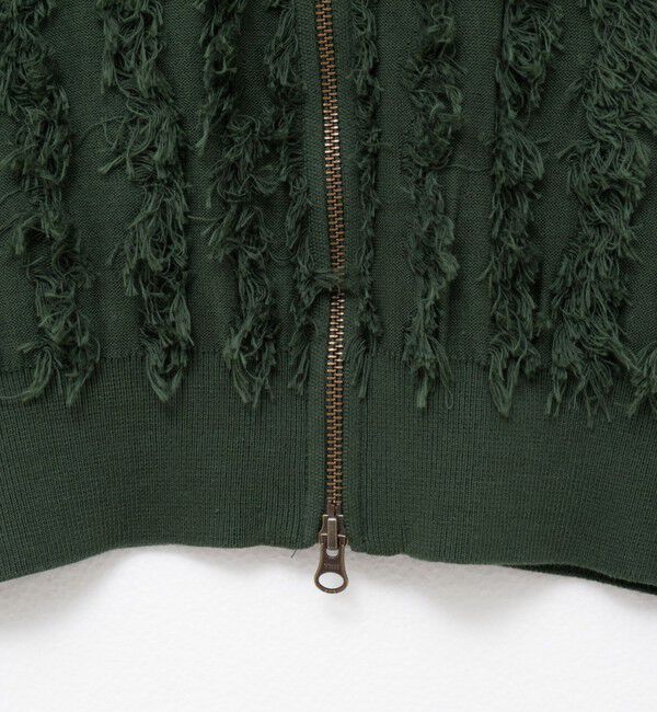 Rie Miller「《手洗い可能》カットジャガードジップアップカーディガン」|カーディガン|