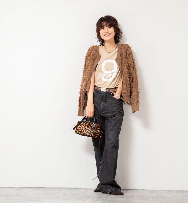 Rie Miller「《手洗い可能》カットジャガードジップアップカーディガン」|カーディガン|