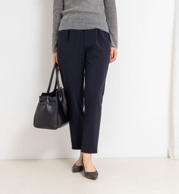 NOLLEY'S sophi「《セットアップ対応》ウォッシャブルカットジョーゼットテーパードパンツ」|その他|ネイビー