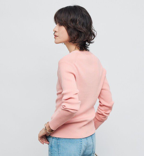 NOLLEY'S「《手洗い可能》リブ斜め柄Vネックカーディガン」|カーディガン|