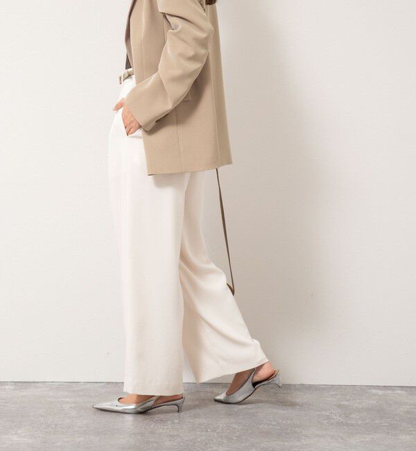 NOLLEY'S「ウォッシャブルバックサテンジョーゼットイージーパンツ」|その他|