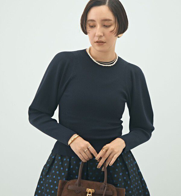 NOLLEY'S「《手洗い可能》リブパフスリーブプルオーバーニット」|ニット・セーター|