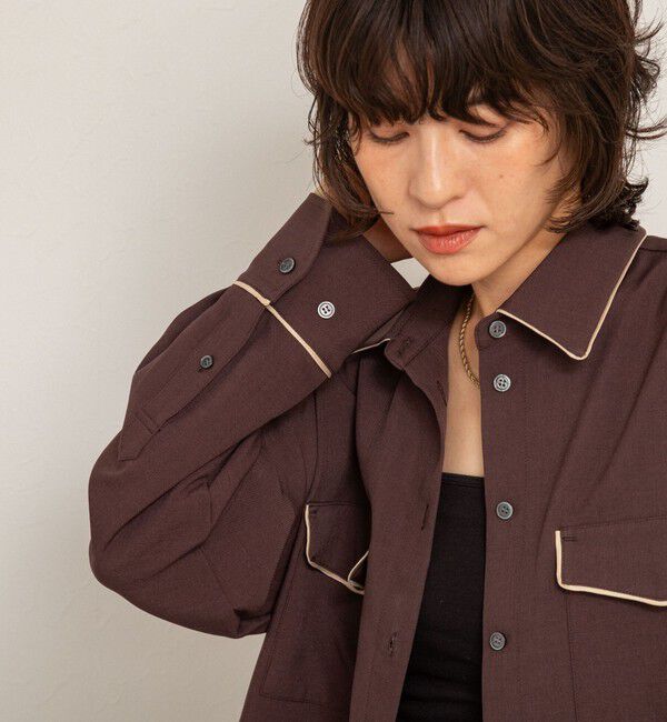 MAQWEL「【MAQWEL/マクウェル】パイピングシャツ」|シャツ・ブラウス|