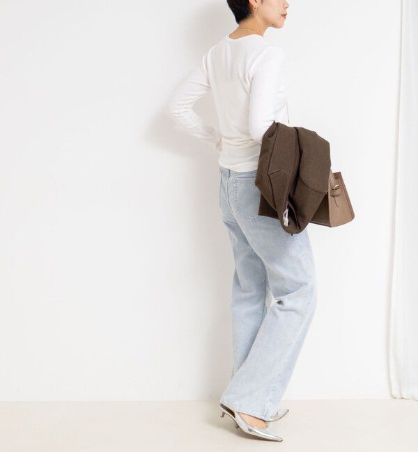 NOLLEY'S sophi「ウォッシャブルベアテレコUネックロンT＜エンジェルウール使用＞」|Tシャツ・カットソー|