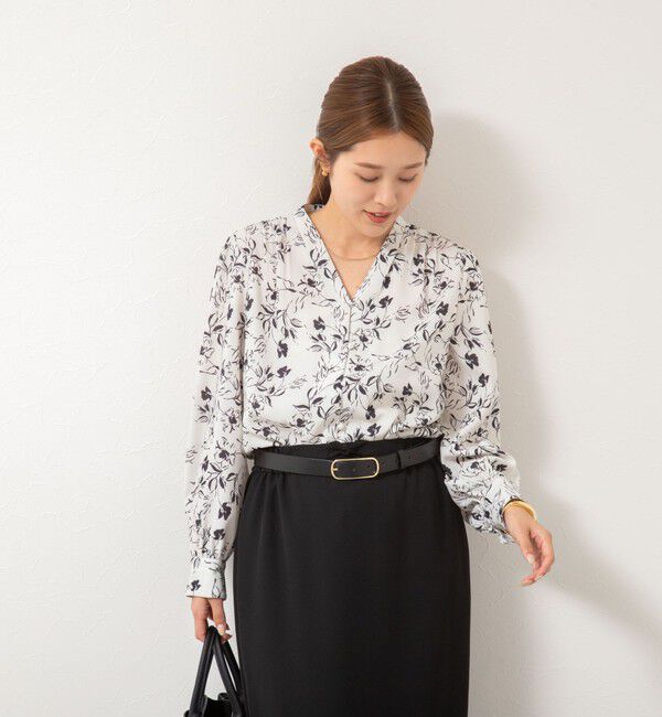 NOLLEY'S sophi「ウォッシャブルジョーゼットVネックブラウス」|シャツ・ブラウス|