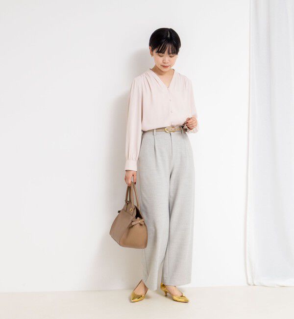 NOLLEY'S sophi「ウォッシャブルジョーゼットVネックブラウス」|シャツ・ブラウス|