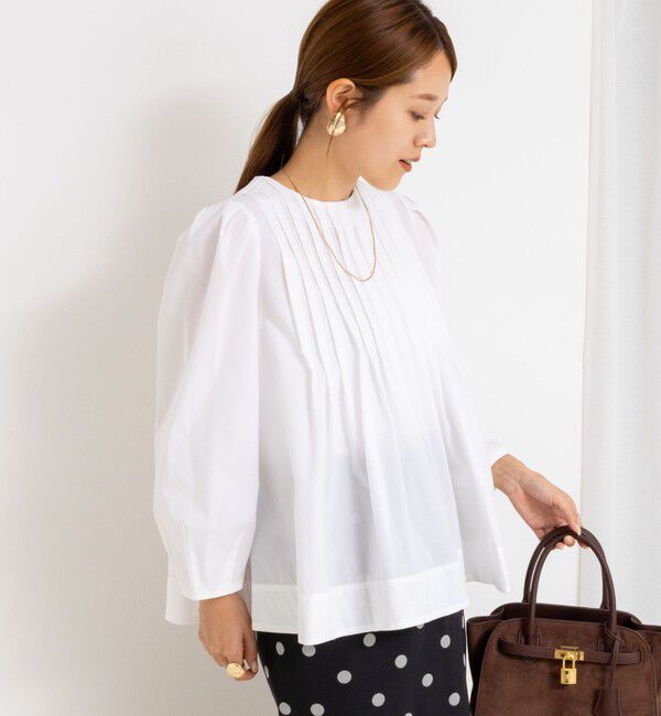 NOLLEY'S「ウォッシャブルタックフレアーブラウス」|シャツ・ブラウス|