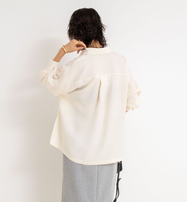 NOLLEY'S sophi「《morisachiシリーズとセットアップ対応》ウォッシャブルダブルサテンスキッパーブラウス」|シャツ・ブラウス|