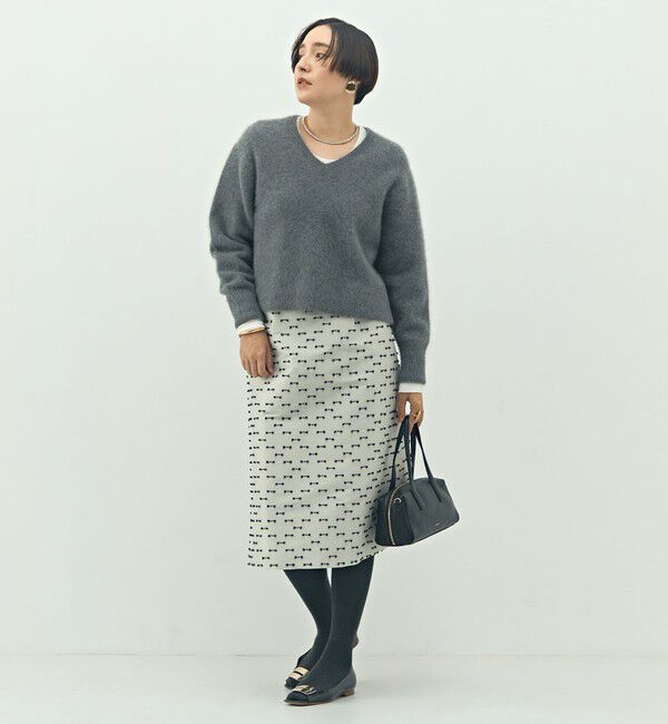 NOLLEY'S「《セットアップ対応》ウォッシャブルリボンジャガードAラインスカート」|フレア|