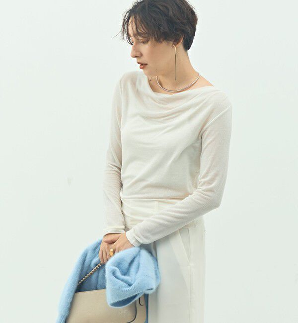 NOLLEY'S sophi「ウォッシャブルカシミヤシルクシアーラメドレープロンT」|Tシャツ・カットソー|