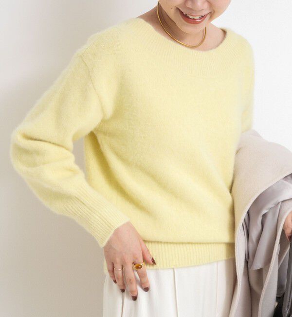 NOLLEY'S sophi「ヘアリー2WAYプルオーバーニット」|ニット・セーター|イエロー