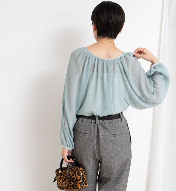 NOLLEY'S sophi「ウォッシャブル楊柳ギャザーブラウス」|シャツ・ブラウス|
