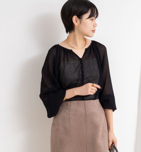 NOLLEY'S sophi「ウォッシャブル楊柳ギャザーブラウス」|シャツ・ブラウス|