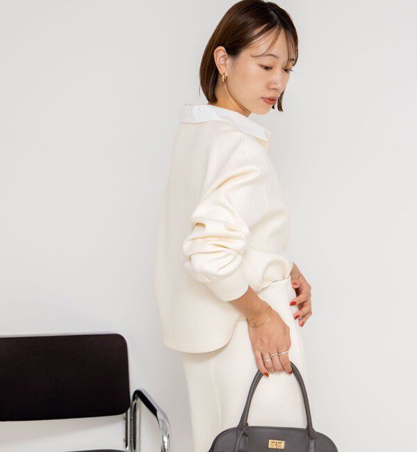 NOLLEY'S sophi「《セットアップ対応》ウォッシャブルポロ衿ダンボールカットソープルオーバー」|Tシャツ・カットソー|