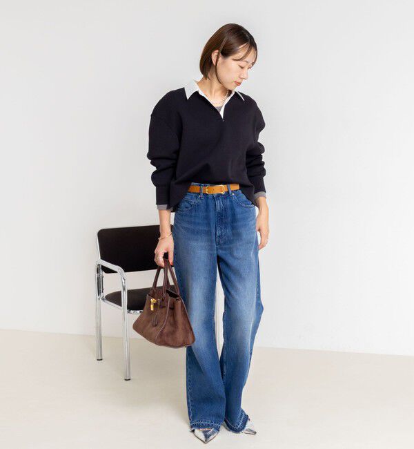 NOLLEY'S sophi「《セットアップ対応》ウォッシャブルポロ衿ダンボールカットソープルオーバー」|Tシャツ・カットソー|