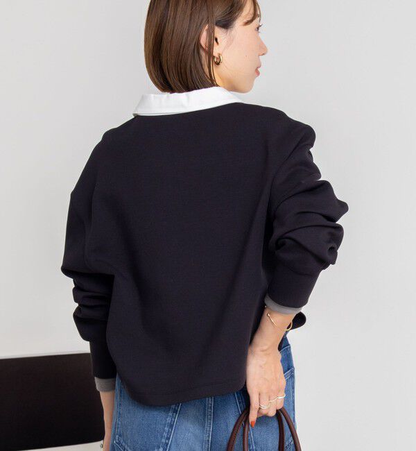 NOLLEY'S sophi「《セットアップ対応》ウォッシャブルポロ衿ダンボールカットソープルオーバー」|Tシャツ・カットソー|