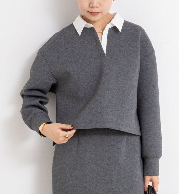 NOLLEY'S sophi「《セットアップ対応》ウォッシャブルポロ衿ダンボールカットソープルオーバー」|Tシャツ・カットソー|