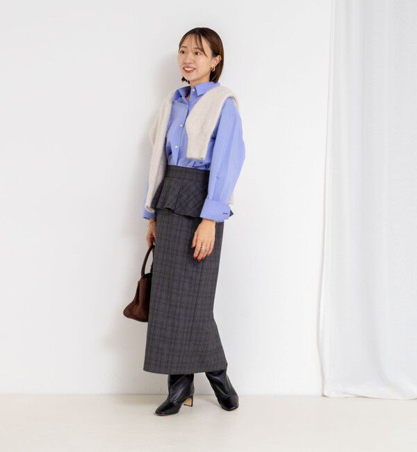 NOLLEY'S「ウォッシャブルペプラムタイトミディスカート」|タイト|