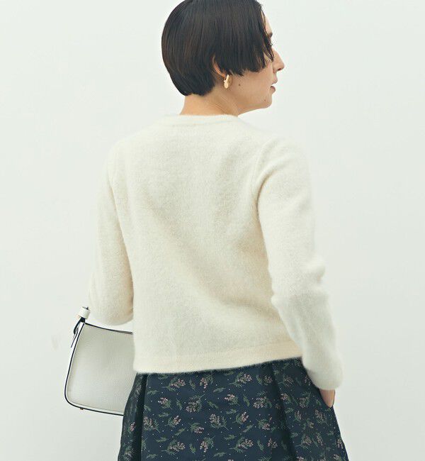 NOLLEY'S「ヘアリークルーネックニットジャケット」|カーディガン|