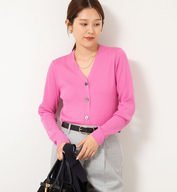 NOLLEY'S「《手洗い可能》16GマレーリブVネックカーディガン」|カーディガン|