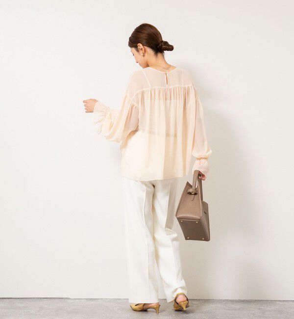 NOLLEY'S「ウォッシャブル楊柳ギャザーブラウス」|シャツ・ブラウス|