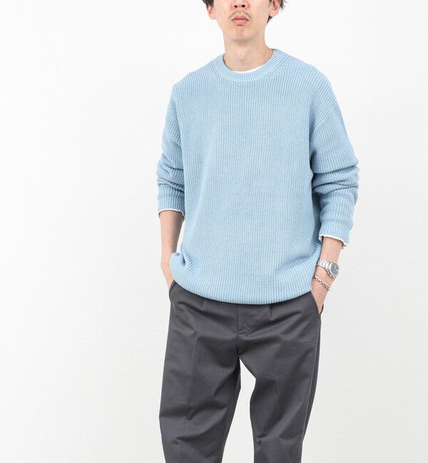 NOLLEY'S goodman「《2点セット》ウォッシャブル/抗菌加工 片畦7Gプルオーバー(ロンT付) 25AW」|ニット・セーター|