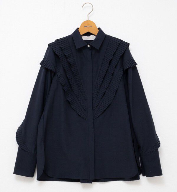 NOLLEY'S「【MARILYN MOON/マリリーンムーン】Vタックフリルブラウス」|シャツ・ブラウス|