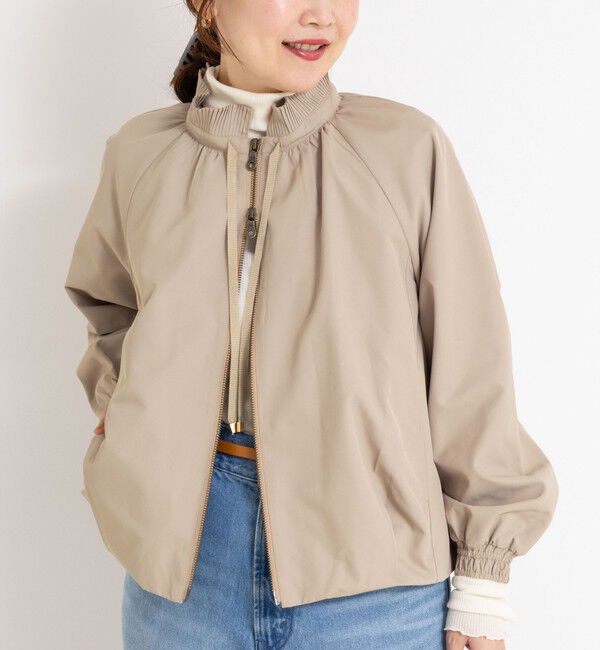 NOLLEY'S sophi「【MARILYN MOON/マリリーンムーン】pleats twill blouson」|ブルゾン・スタジャン|ベージュ