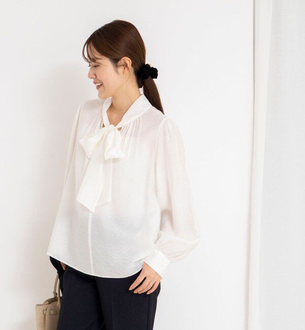 NOLLEY'S「ウォッシャブルシアーボウタイ2WAYブラウス」|シャツ・ブラウス|