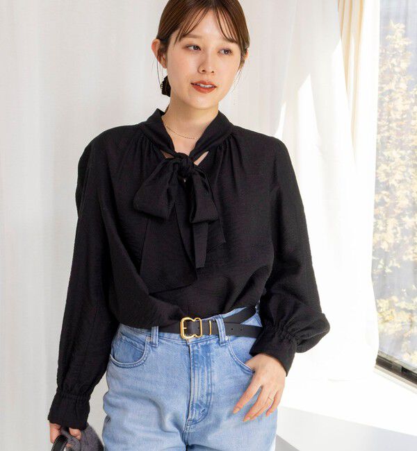 NOLLEY'S「ウォッシャブルシアーボウタイ2WAYブラウス」|シャツ・ブラウス|