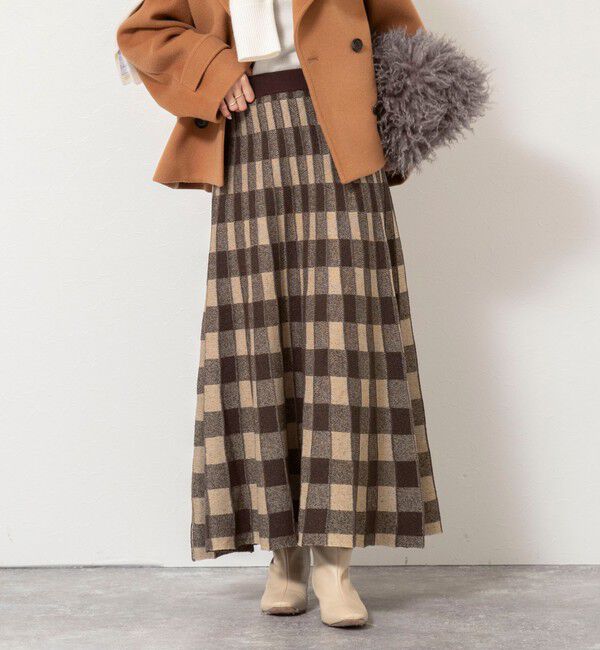 NOLLEY'S「《手洗い可能》チェックニットスカート」|スカート|