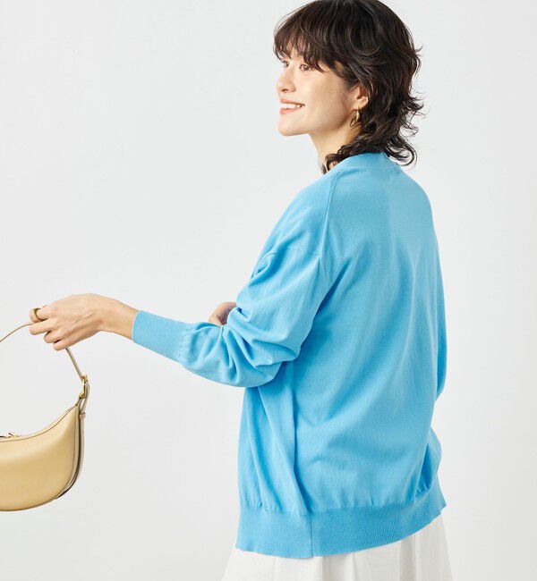 NOLLEY'S「《手洗い可能》ベストドッキングVネックカーディガン」|カーディガン|ブルー