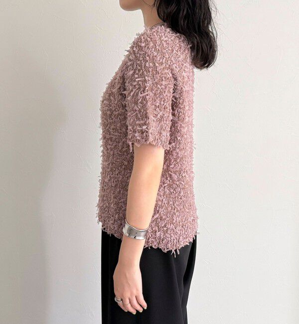 fredy emue「チュールテープ半袖ニットプルオーバー」|ニット・セーター|