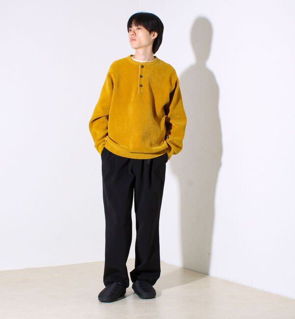 GLOSTER「【昨年人気アイテム再登場！チクチクしないニット】モールバックボーダー ヘンリーネックニット」|ニット・セーター|