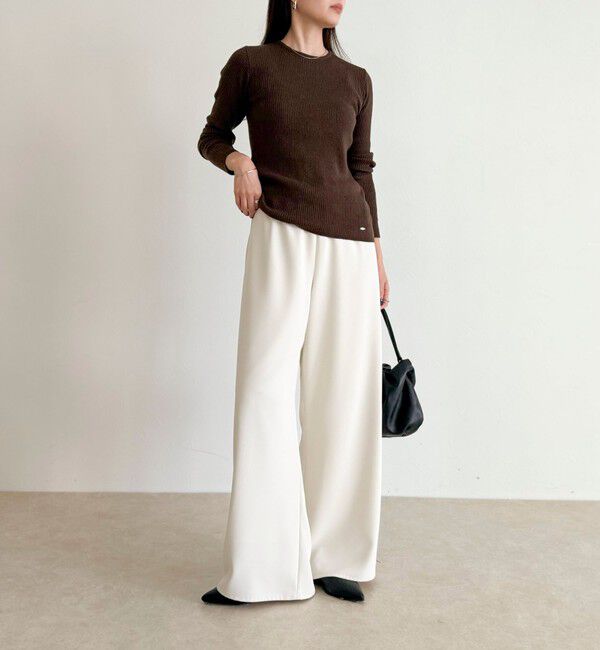 fredy emue「ウール混ベーシックリブニットプルオーバー」|ニット・セーター|