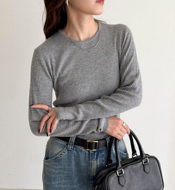 fredy emue「ウール混ベーシックリブニットプルオーバー」|ニット・セーター|