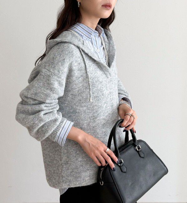 fredy emue「フード付きニットプルオーバー」|ニット・セーター|