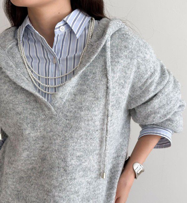 fredy emue「フード付きニットプルオーバー」|ニット・セーター|