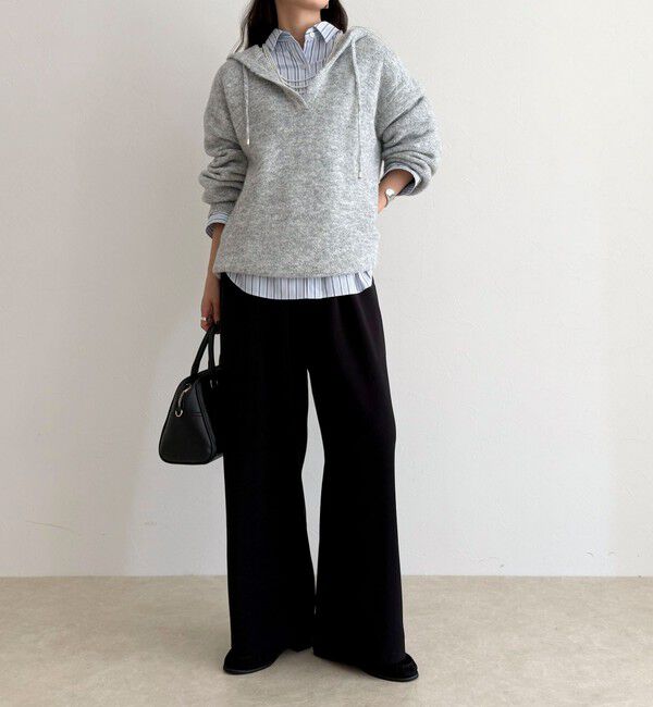 fredy emue「フード付きニットプルオーバー」|ニット・セーター|