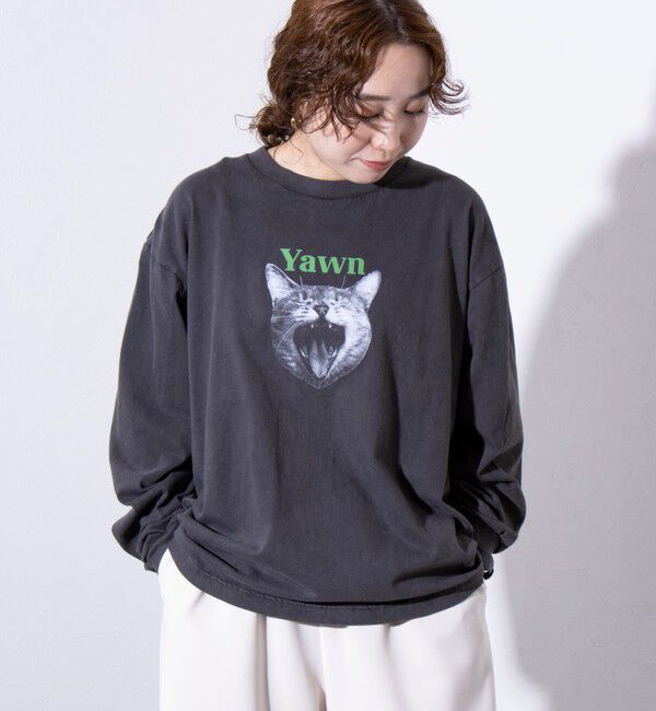 GLOSTER「【人気シリーズ】【DOG&CAT】犬猫ピグメント クルーネックロンT」|Tシャツ・カットソー|