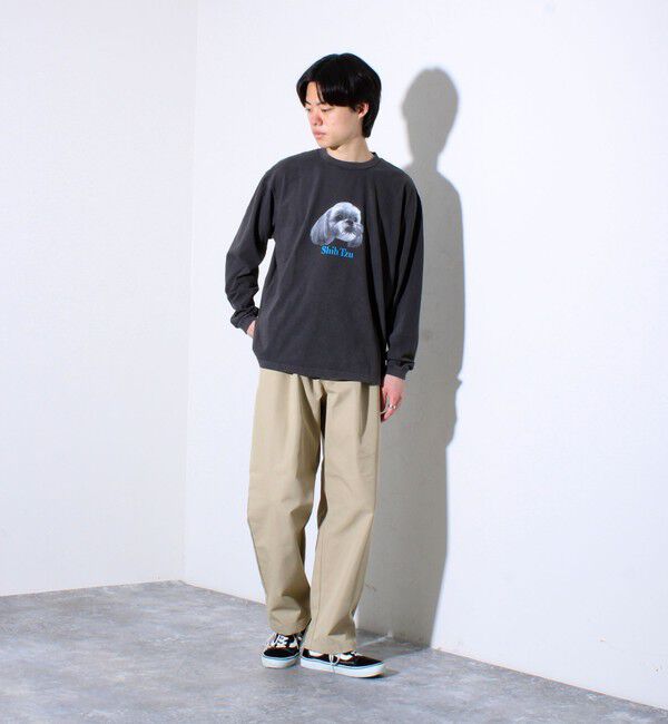 GLOSTER「【人気シリーズ】【DOG&CAT】犬猫ピグメント クルーネックロンT」|Tシャツ・カットソー|